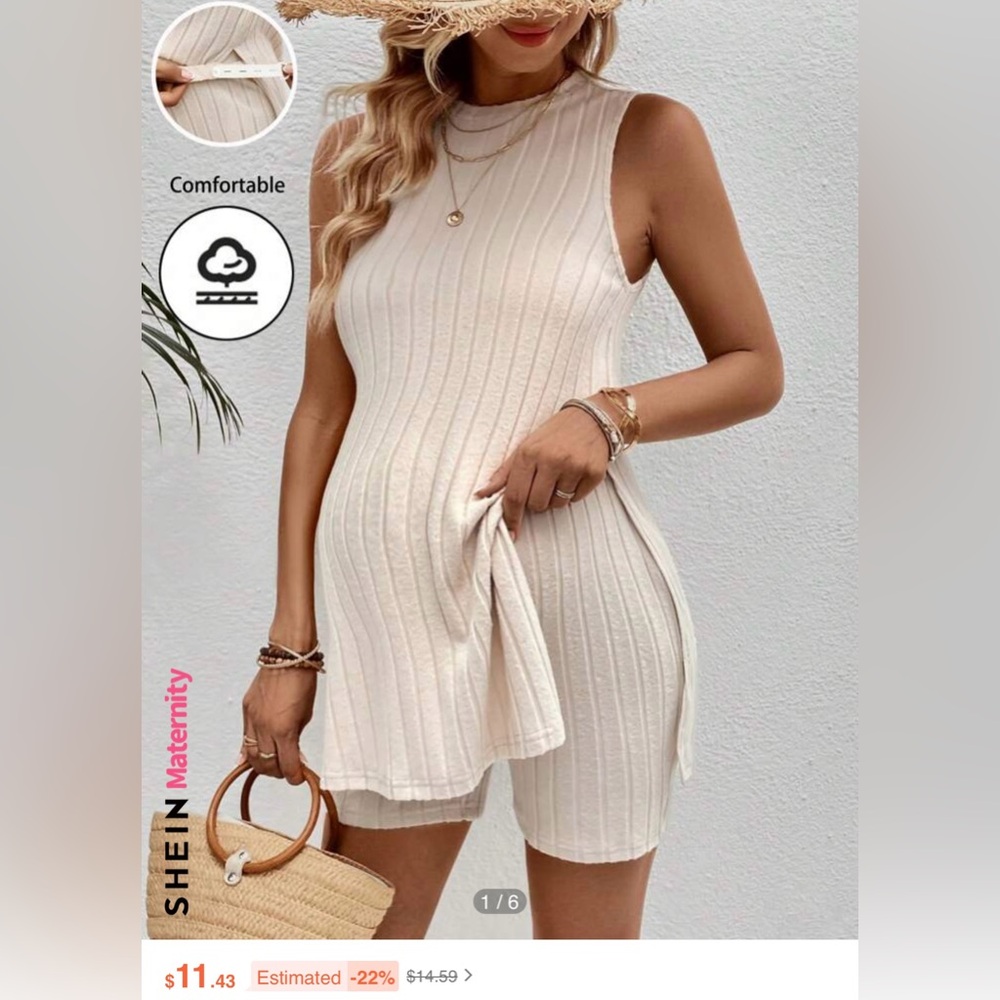 SHEIN maternity 2 piece with adjustable sides